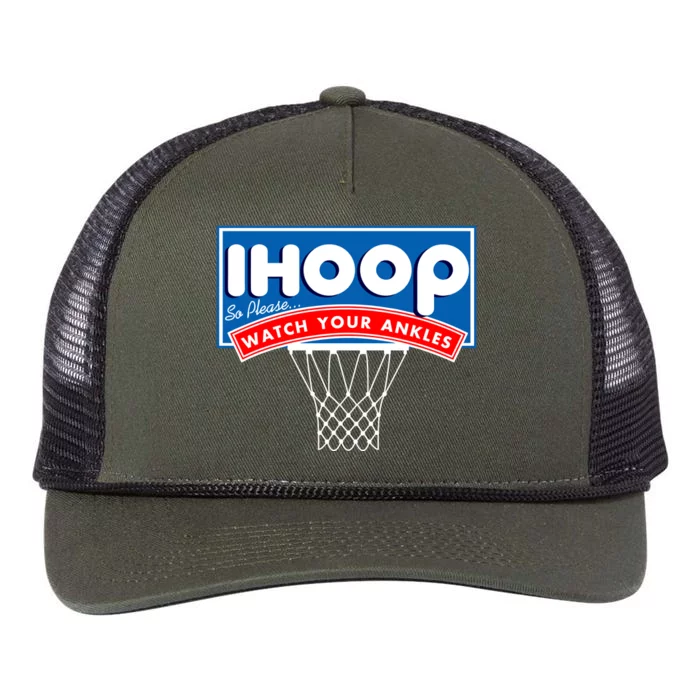 Ihoop I Hoop So Please Watch Your Ankles Classic Logo Retro Rope Trucker Hat Cap