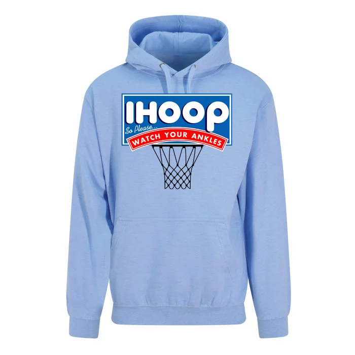 Ihoop I Hoop So Please Watch Your Ankles Classic Logo Unisex Surf Hoodie