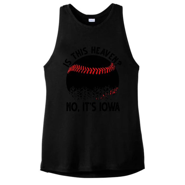 Is It Heaven No It's Iowa Baseball Lover Ladies Tri-Blend Wicking Tank