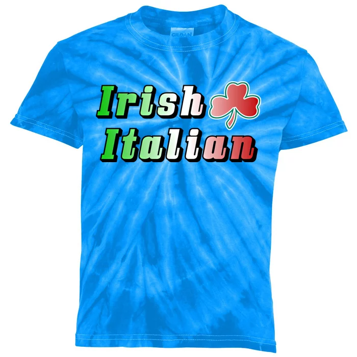 Irish Italian Half Shamrock St Patrick's Day Saint Paddys Gift Kids Tie-Dye T-Shirt