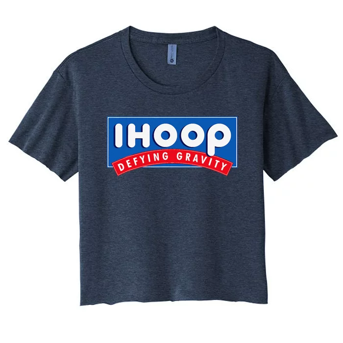 Ihoop I Hoop Defying Gravity Basketball & Basketballer Women's Crop Top Tee