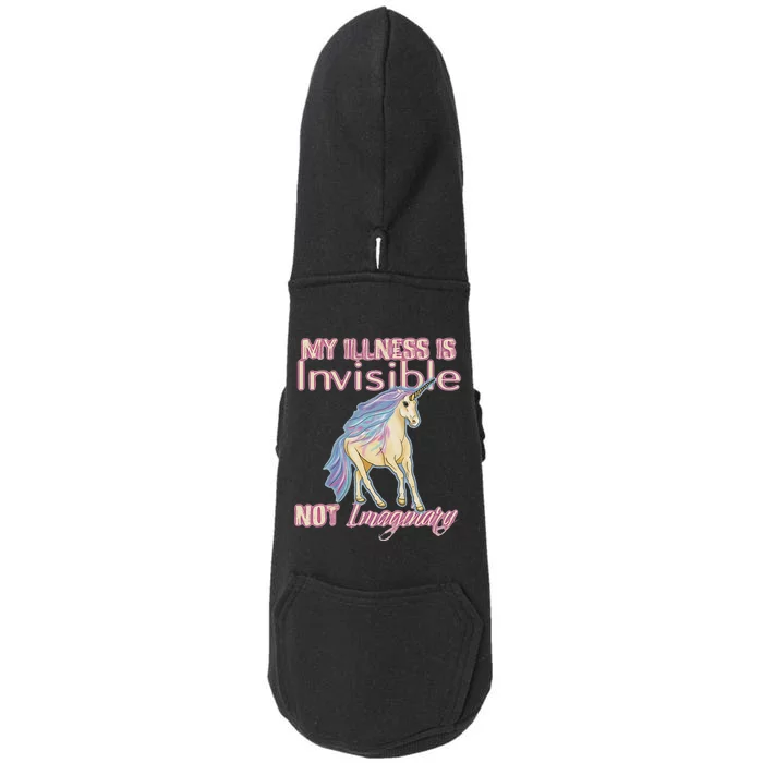 Invisible Illness Humor Unicorn Chronic Pain Disability Doggie 3-End Fleece Hoodie