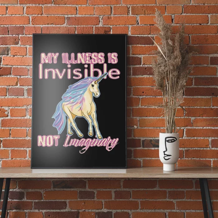 Invisible Illness Humor Unicorn Chronic Pain Disability Poster