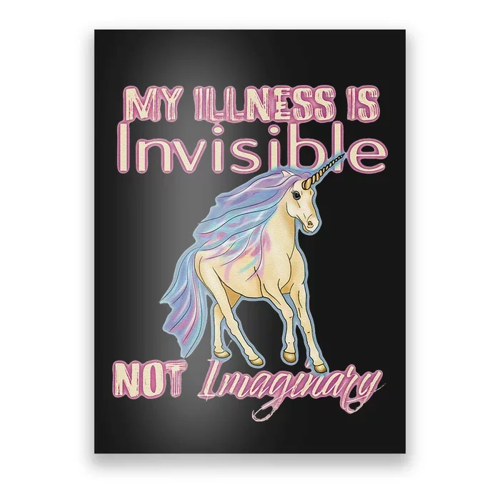 Invisible Illness Humor Unicorn Chronic Pain Disability Poster