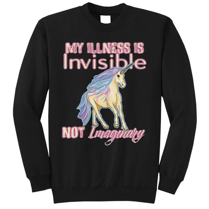 Invisible Illness Humor Unicorn Chronic Pain Disability Tall Sweatshirt