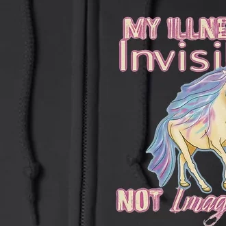 Invisible Illness Humor Unicorn Chronic Pain Disability Full Zip Hoodie