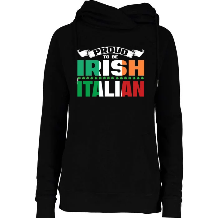 Irish Italian Heritage design Proud to be Irish Italian Womens Funnel Neck Pullover Hood