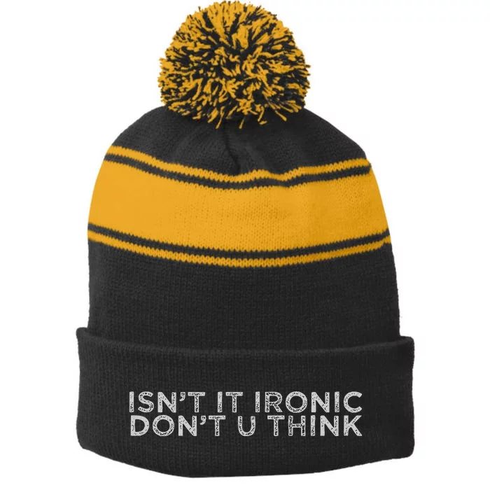 IsnT It Ironic Stripe Pom Pom Beanie