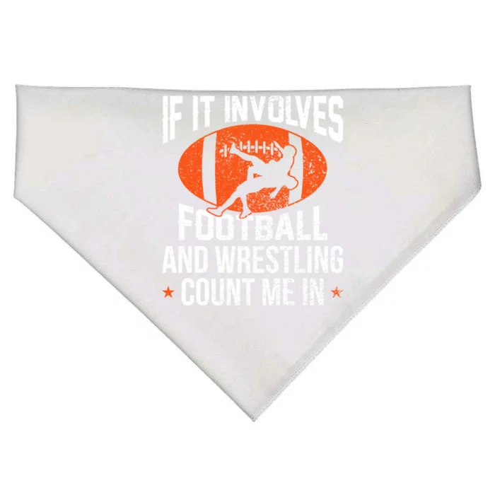 If It Involves Football And Wrestling Count Me Gift USA-Made Doggie Bandana