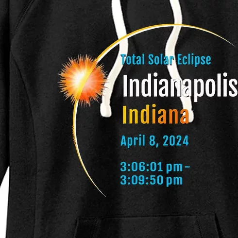 Indianapolis Indiana IN Total Solar Eclipse 2024 1 Women's Fleece Hoodie