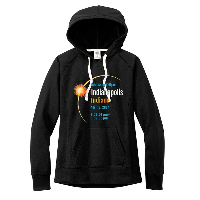 Indianapolis Indiana IN Total Solar Eclipse 2024 1 Women's Fleece Hoodie