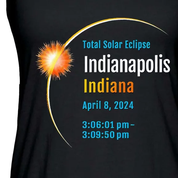 Indianapolis Indiana IN Total Solar Eclipse 2024 1 Ladies Essential Flowy Tank