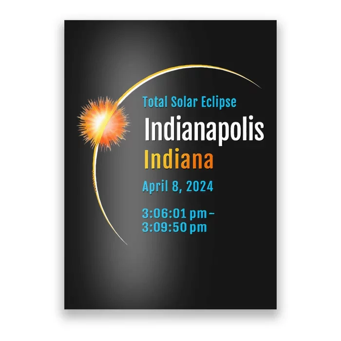 Indianapolis Indiana IN Total Solar Eclipse 2024 1 Poster