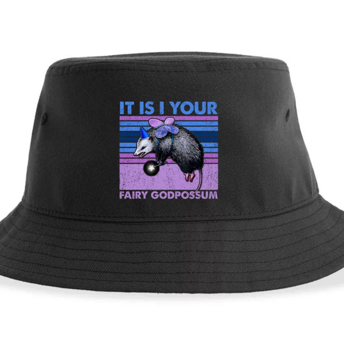 It Is I Your Fairy Godpossum Retro Opossum Lover Sustainable Bucket Hat