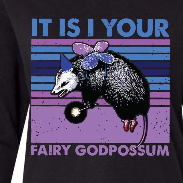 It Is I Your Fairy Godpossum Retro Opossum Lover Womens Cotton Relaxed Long Sleeve T-Shirt