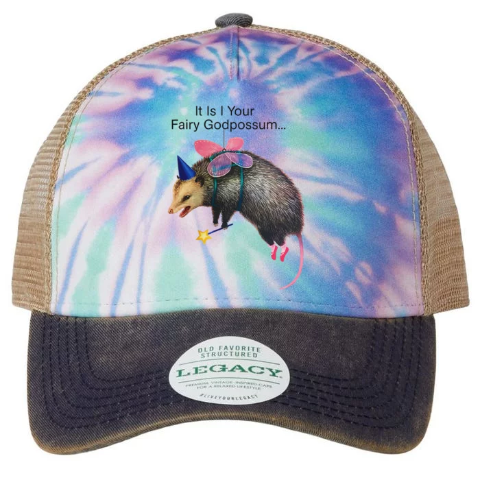 It Is I Your Fairy Godpossum Funny Design Legacy Tie Dye Trucker Hat