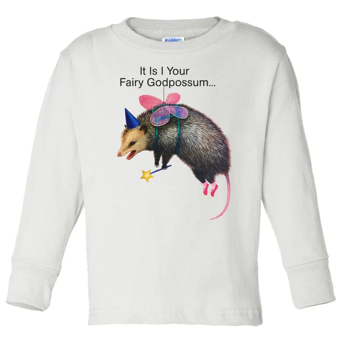 It Is I Your Fairy Godpossum Funny Design Toddler Long Sleeve Shirt