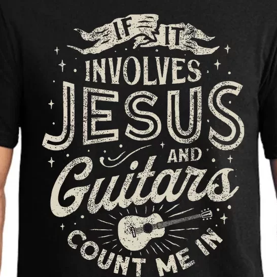 If It Involves Jesus And Guitars Guitarist Christian Music Pajama Set