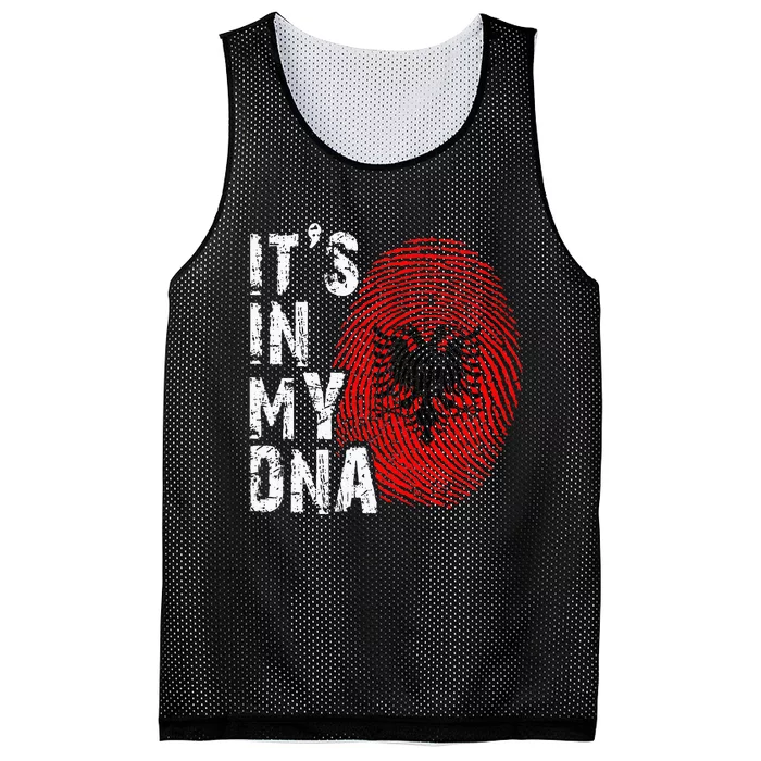 It is in my DNA fingerprint genes Albania flag country Gift Mesh Reversible Basketball Jersey Tank