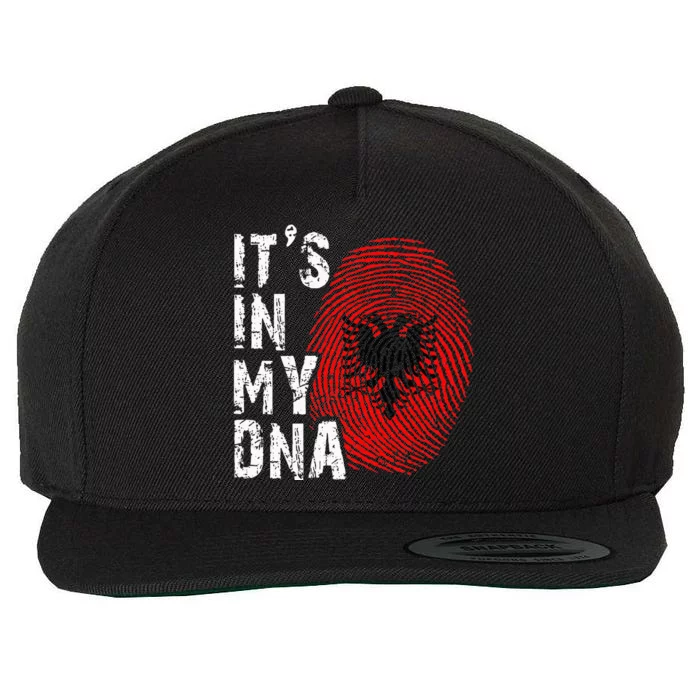 It is in my DNA fingerprint genes Albania flag country Gift Wool Snapback Cap