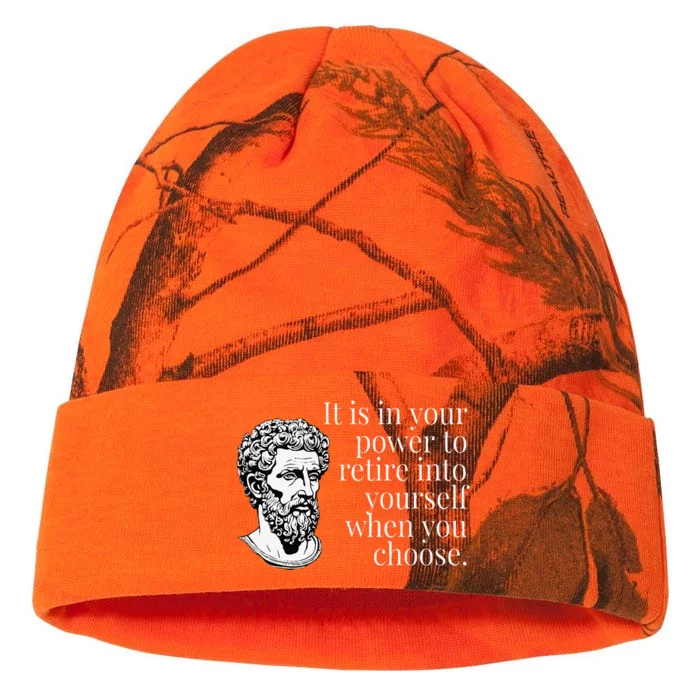 It Is In Your Power To Retire Into Yourself Marcus Aurelius Kati - 12in Camo Beanie