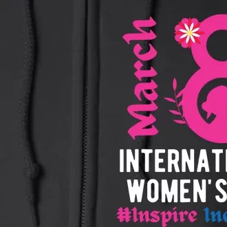 Inspire Inclusion International Women Day 2024 March 8 2024 Full Zip Hoodie