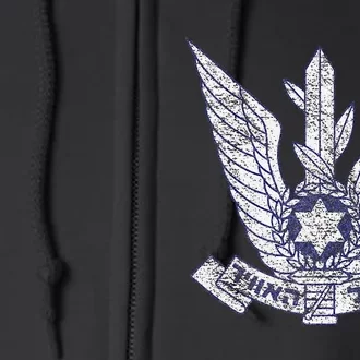 Israeli Iaf Israel Defense Badge Roundel Full Zip Hoodie