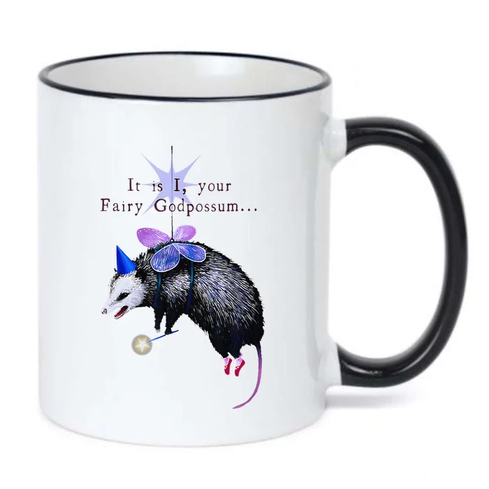 It Is I Your Fairy God Possum Funny Opossum Black Color Changing Mug