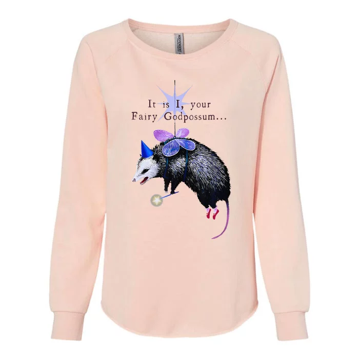 It Is I Your Fairy God Possum Funny Opossum Womens California Wash Sweatshirt