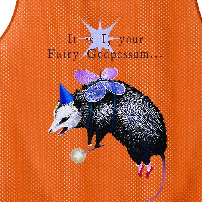 It Is I Your Fairy God Possum Funny Opossum Mesh Reversible Basketball Jersey Tank