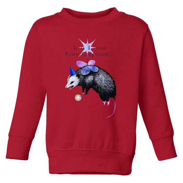 It Is I Your Fairy God Possum Funny Opossum Toddler Sweatshirt