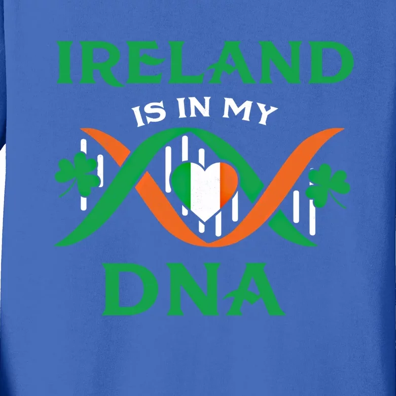 Ireland Is In My Dna Meaningful Gift Irish Roots Ireland St Patrick's Day Great Kids Long Sleeve Shirt