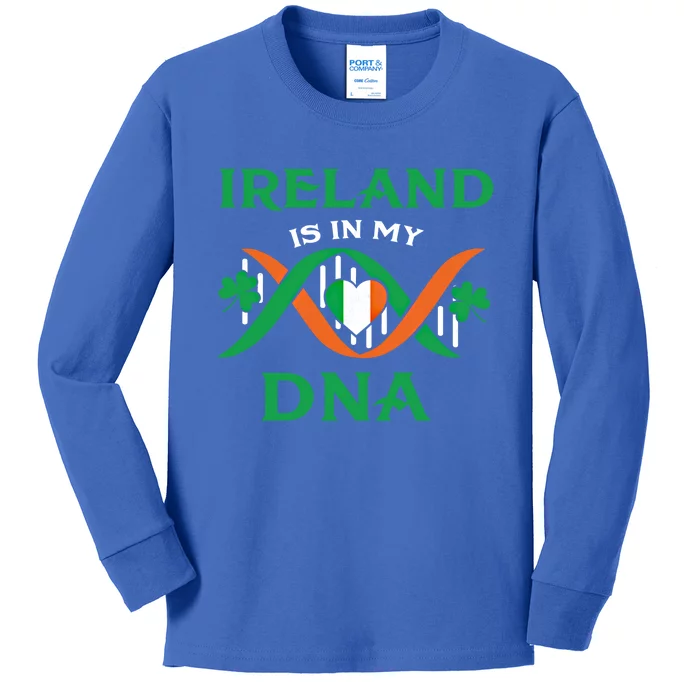 Ireland Is In My Dna Meaningful Gift Irish Roots Ireland St Patrick's Day Great Kids Long Sleeve Shirt