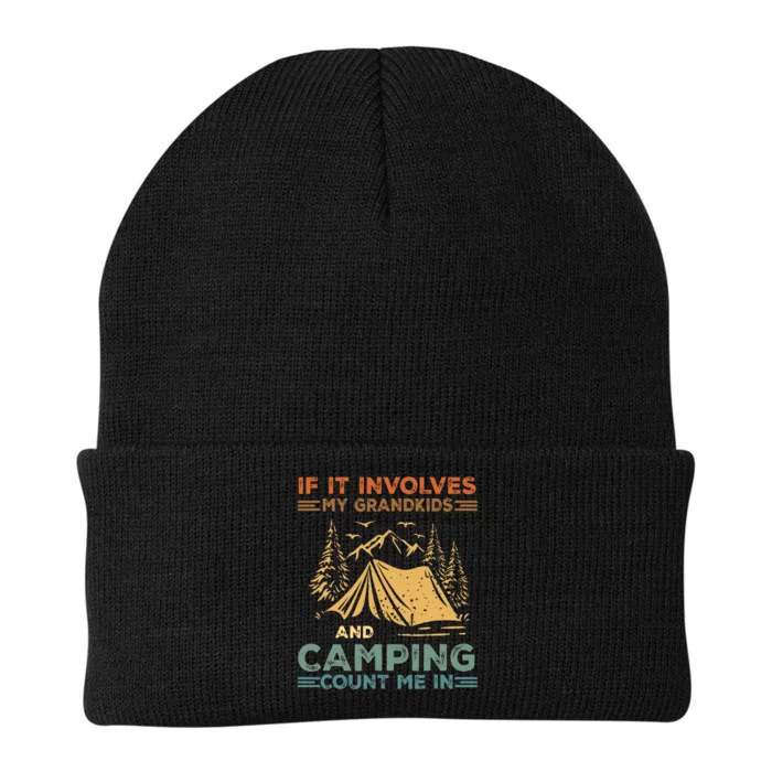 If It Involves My Grandkids And Camping Count Me In Camping Knit Cap Winter Beanie