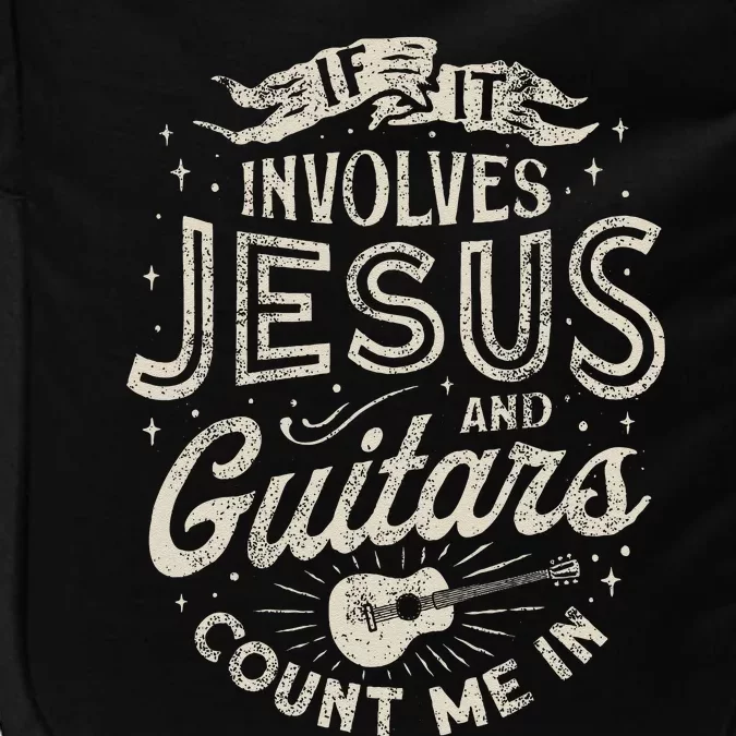 If It Involves Jesus And Guitars Guitarist Christian Music Impact Tech Backpack