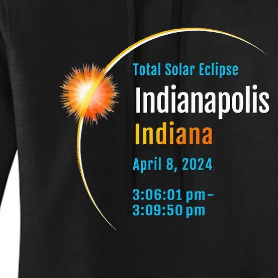 Indianapolis Indiana IN Total Solar Eclipse 2024 1 Women's Pullover Hoodie