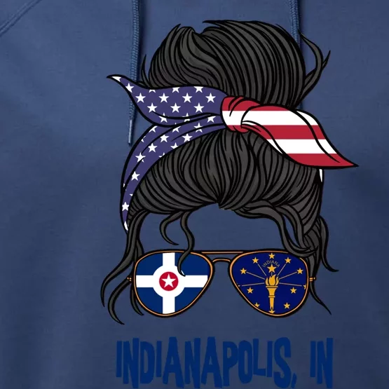 Indiana Indiana Indianapolis Flag Cute Gift Performance Fleece Hoodie