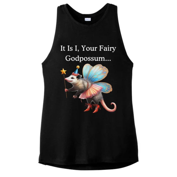 It Is I Your Fairy Godpossum Ladies Tri-Blend Wicking Tank