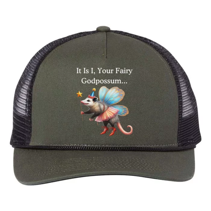 It Is I Your Fairy Godpossum Retro Rope Trucker Hat Cap