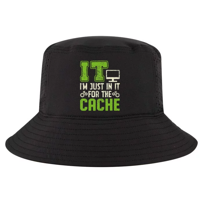 It IM Just In It For The Cache It Helpdesk Tech Support Cool Comfort Performance Bucket Hat