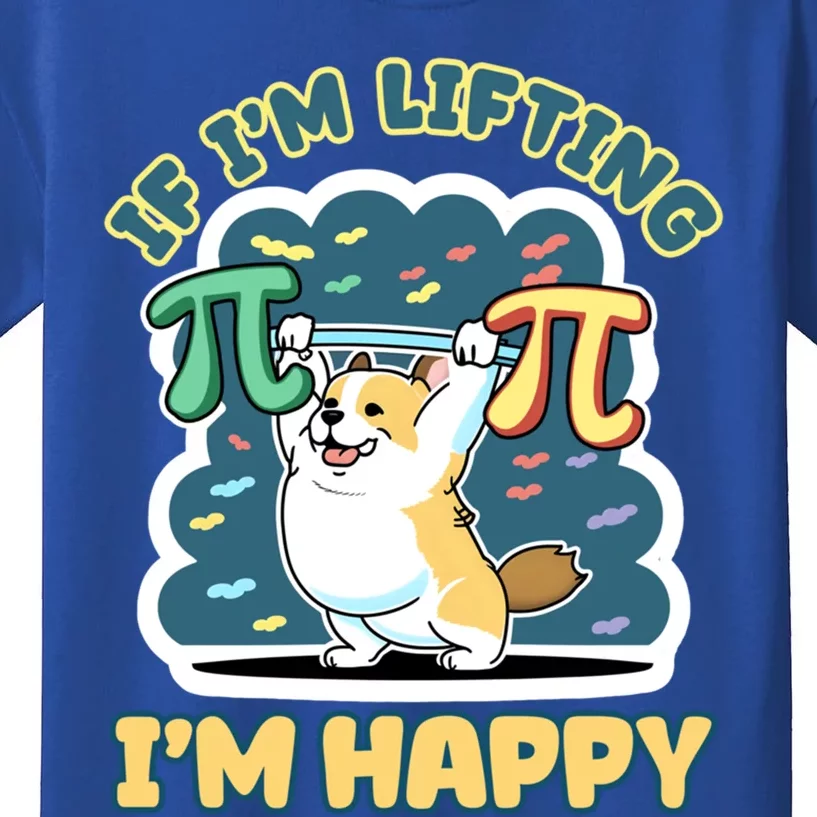 If Im Lifting Im Happy Dog Design Bodybuilding Pi Day Gift Kids T-Shirt