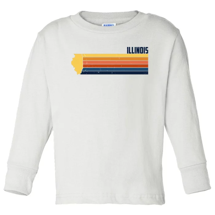 Retro Vintage Illinois Toddler Long Sleeve Shirt