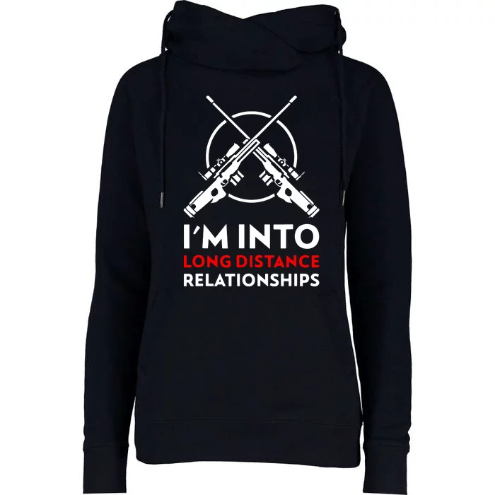 IM Into Long Distance Relationship Womens Funnel Neck Pullover Hood