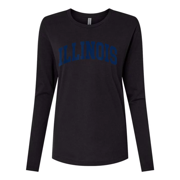 Illinois Womens Cotton Relaxed Long Sleeve T-Shirt