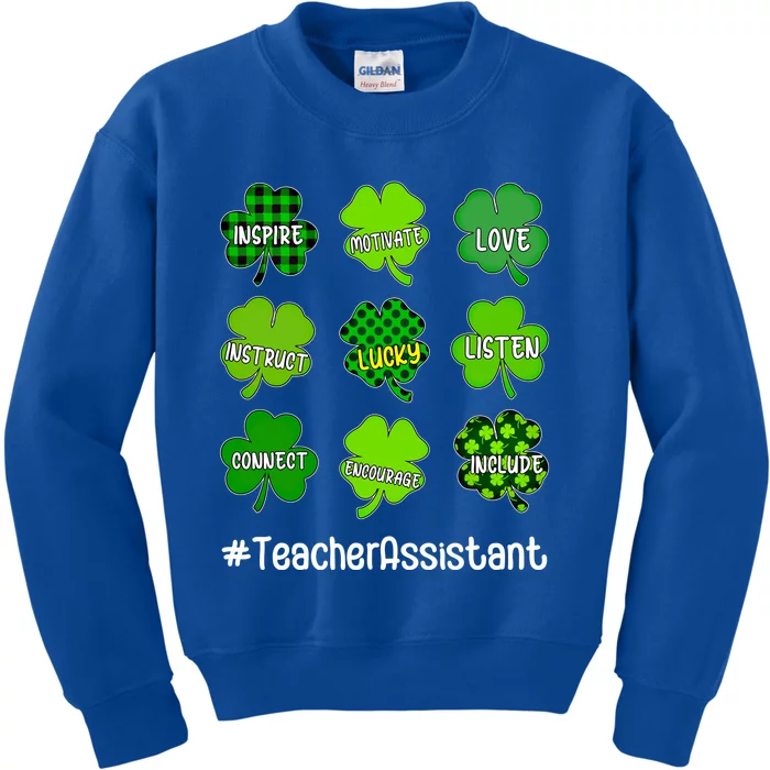 Irish Inspire Love Lucky Teacher Assistant St Patricks Day Funny Gift Kids Sweatshirt