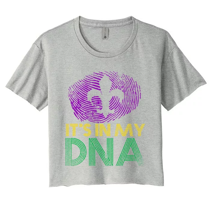 Its In My Dna Fingerprint Masquerade Costume Mardi Gras Cute Gift Women's Crop Top Tee