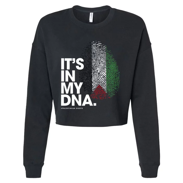 Its In My Dna Palestine Flag Palestinian Roots Cropped Pullover Crew