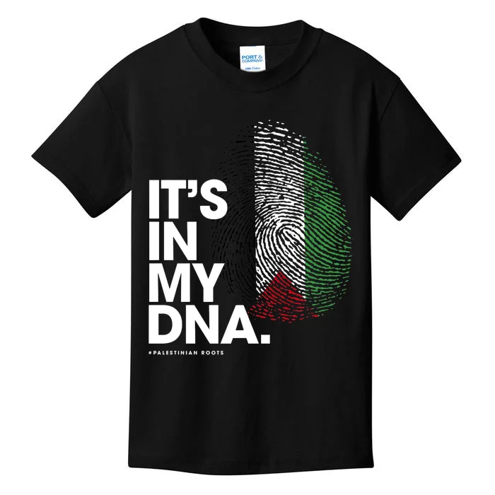 Its In My Dna Palestine Flag Palestinian Roots Kids T-Shirt