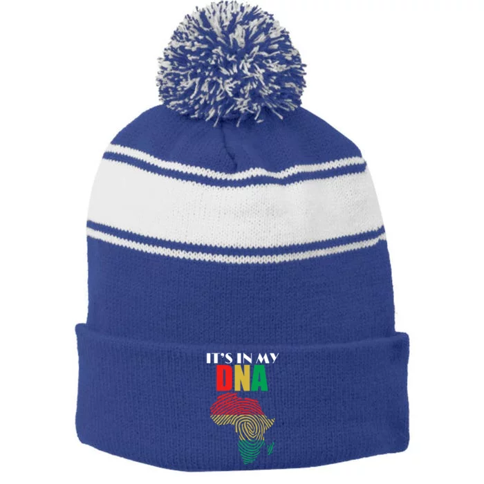 It's In My Dna Respect Black History Meaningful Gift Stripe Pom Pom Beanie