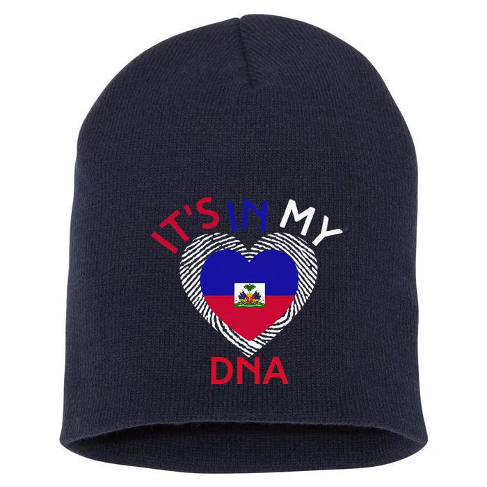 ItS In My Dna Haiti Flag Haitian Life Pride Haiti Patriotic Short Acrylic Beanie